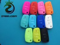 ∋ 1Pc Silicone Car Key Case Cover Skin For Audi A1 A3 A4 Cabriole A6 TT Allroad Q3 Q7 R8 S6 SQ5 RS4 Remote Fob Flip Shell Protect