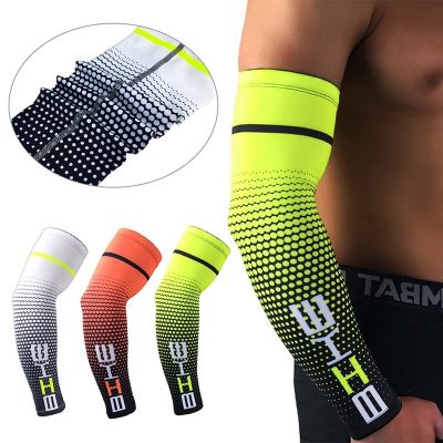 Cool Men Sport Cycling Running Bicycle Uv Sun Protection Cuff Cover Protective Arm Sleeve Bike Arm Warmers Elbow Sleeves
