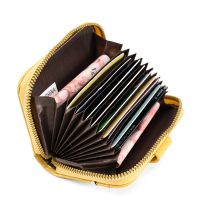 Dompet Tempat Kartu Mode Wanita Hitam/Kuning/Coklat/Merah Muda/Abu-abu/Merah Ritsleting Tempat Kartu Kredit Casing Tas Uang Wanita untuk Wanita