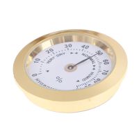 Hot 37mm Round Gold Cigar Smoking Measure Hygrometer Humidity Moisturizing Household Security Systems