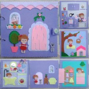 Sách vải Nhà búp bê- Đồ chơi sách vải Handmade cho bé - Sách vải Búp bê
