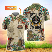 Summer 3D full print custom name darts and beer polo shirt gift darts fans_  four fashion polo shirt