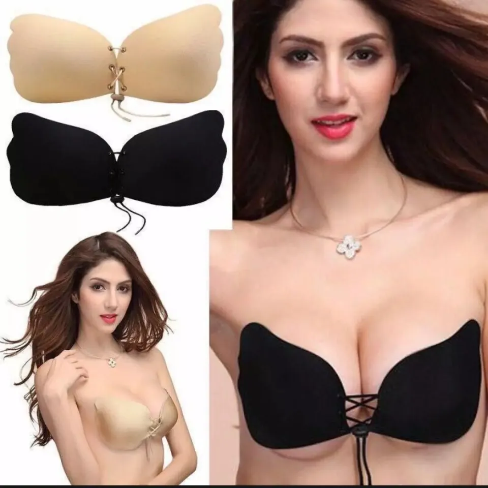 BR629) Women Sexy Silicone Wing Shape Self Adhesive Backless