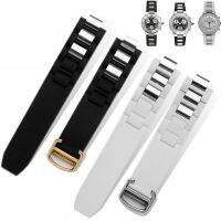 For c-artier 21st century convex silicone watch band Black white waterproof watch chain accessories are suitable 20*10mm beltby Hs2023