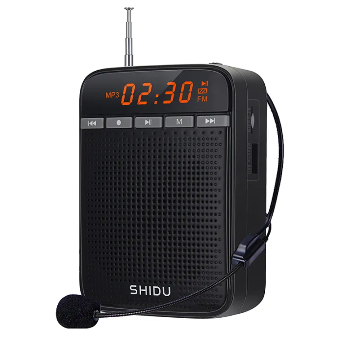 shidu-10w-portable-voice-amplifier-teachers-sound-loudspeaker-wired-microphone-fm-aux-recording-audio-speakers-megaphone-m400