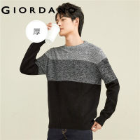 Giordanoผู้ชาย บล็อกสี ไล่โทนสีผ้าฝ้ายหนาเสื้อสเวตเตอร์คอกลมคอกลม Free Shipping 18052618