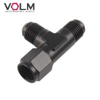 Aluminum Flare Tee Fitting AN6 AN8 AN10 Male With 6 8 10 AN Female Swivel On Side Adaptor Black