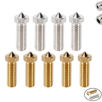✧ MEGA 8pcs/lot 3D Printer Volcano Nozzles Stainless Steel Brass M6 Thread Hotend Nozzle 0.2mm-1.2mm For 1.75mm 3mm Filament