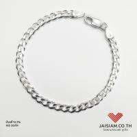 JaiSiamJewelry สร้อยข้อมือเงินแท้ ลายเลส ยาว8.5-5นิ้ว กว้าง 5mm น้ำหนัก 10.9g. รุ่น MSB-11