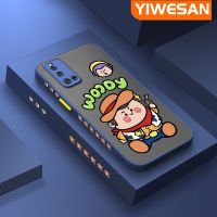 YIWESAN เคสสำหรับ VIVO V19 V19,เคสโทรศัพท์ลายการ์ตูนน่ารักบางแฟชันทำจากไม้กันกระแทกเคสแข็งขอบสี่เหลี่ยมปลอกซิลิโคนนิ่มคลุมทั้งหมดเคสป้องกันเลนส์กล้อง