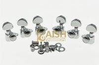 KAISH Chrome Straight Fixing Tag Guitar Tuners Tuning Keys for Acoustic or LP