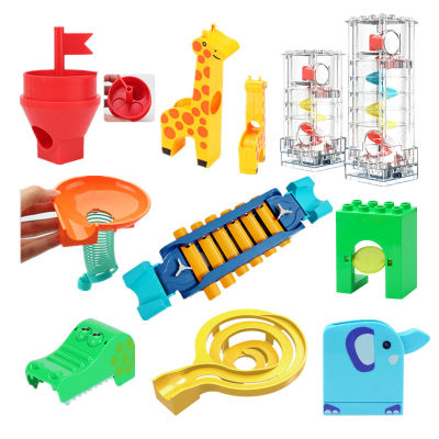 Special Marble Run Track Building Blocks Parts Electric Elevator Giraffe Tunnel Spiral Funnel Piano Music Intrument Slide Toys