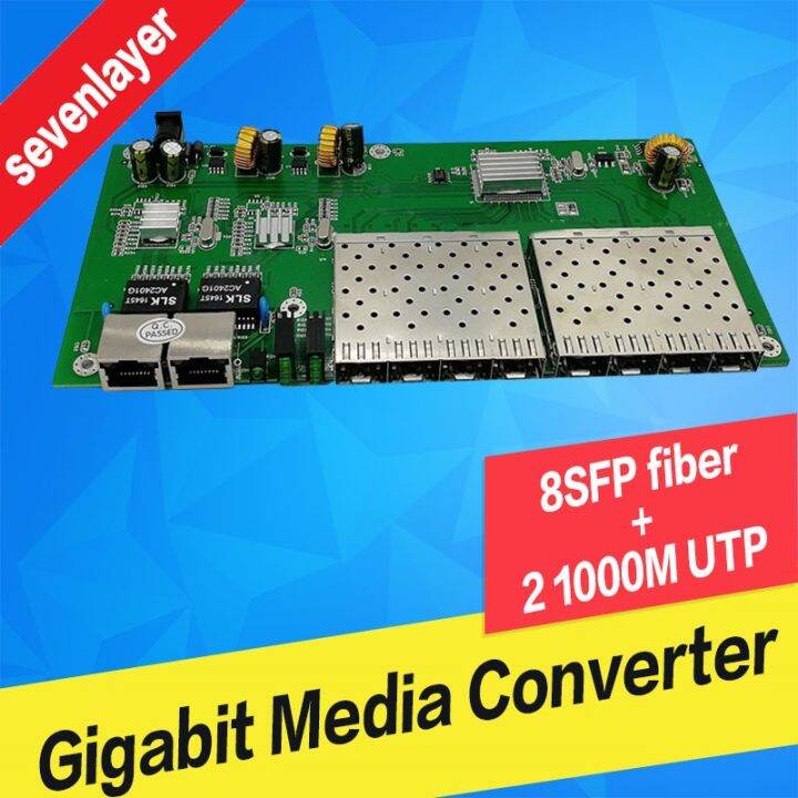 Fiber Optical Switch 8 SFP Solt 2 RJ45 Gigabit Ethernet PCBA Board ...