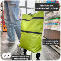 รถเข็นช้อปปิ้งแบบพกพาที่มีล้อพับน้ำหนักเบา Courier Home Pick Up Bag Grocery Shopping Bag Small Pull Cart Trailer