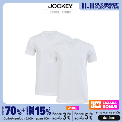 JOCKEY UNDERWEAR เสื้อยืดคอวี รุ่น KU 1714CS สีขาว (PACK2ตัว)