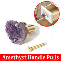 Natural Quartz Amethyst Cluster Door Handle Pulls Drawer Accessories Energy Crystals Healing Heart-shaped Gemstone Home Decor