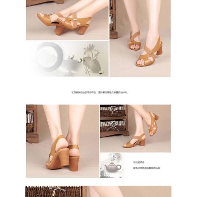 FASHION Women High Heel Sandal Shoes Mom Non-slip Bottom kasut perempuan Lady Comfortable Casual Tinggi Slipper 2021 Sum