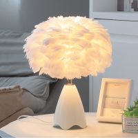 Modern Ceramic Feather Desk Lamp Living Room Bedroom Children 39;s Room Bedside Lamp Nordic Simple And Warm Decorative Table Lamp