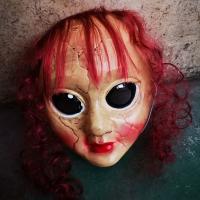 original Halloween Horror Mask Annabelle Escape Room Female Haunted House Props Arrangement is Scary Annabelle