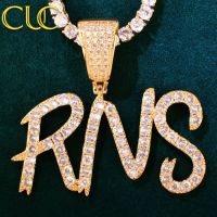 ❁✻☒  CUC 1 Row Cursive CZ Pendant Custom Mens Hip Hop Necklace Chain Pave Make Number Jewelry