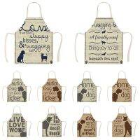 【CW】 1Pcs Apron Letters Dog Printed Aprons for Men Cleaning Tools WQ016