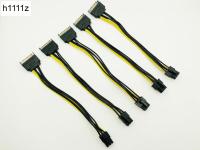 【YF】 5PCS 20CM to 6pin Graphics Card Cable 15pin PCIe PCI-e Supply for Miner Mining