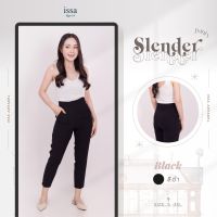 กางเกงขายาวซิปข้าง กางเกงทำงาน Issa Apparel-Slender Slim Pants [S-3XL] เก็บพุง เก็บทรง ทรงสวย ไม่รัดต้นขา สวมใส่สบาย  กางเกงสีดำ กางเกงกระบอกสีดำ