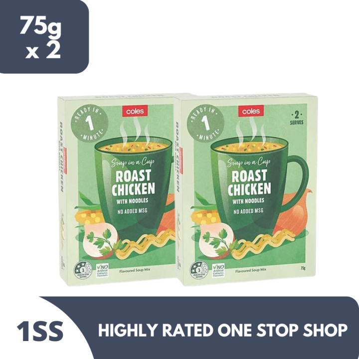 Coles Soup in a Cup Roast Chicken with Noodles, 75g x 2 Lazada PH