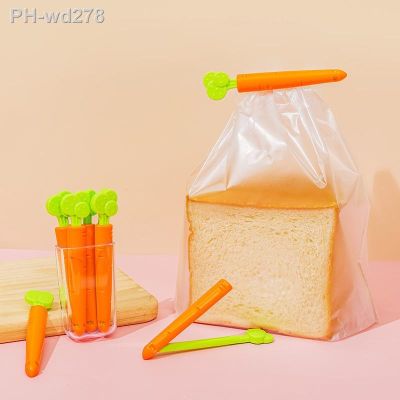 5PC/LOT Bag Clips Moisture-Proof Food Bag Sealing Clip Cartoon Carrot Shape Clamp Fresh Keeping Sealing Clip Kitchen Accessories