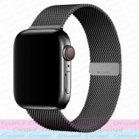 ❀☾ Strap For Apple watch band 44mm 40mm 45mm 41mm stainless steel Metal bracelet magnetic loop iWatch Apple watch 3 4 5 SE 6 7