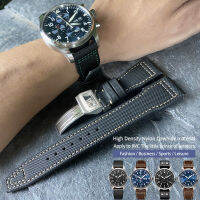 202122mm High quality Calfskin Leather Nylon Watch strap Fit for Pilot SPITFIRE MARK18 Portofino TOP IW3777 Watchband