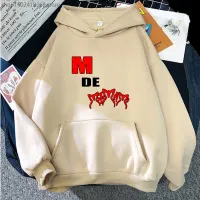 Sweter Pria Hoodie Motif M De Motomami Atasan Tren Korea Harajuku Wanita Musim Dingin Longgar Multiwarna Baju Pullover Hangat Y2K Size Xxs-4Xl