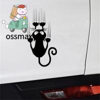 OSSMAX สติกเกอร์ตกแต่งแก้วรอยขีดข่วนแมวสัตว์ตลกแมวลอกออกได้สติกเกอร์หน้าต่างสติกเกอร์รถสติกเกอร์ติดมอเตอร์ไซค์