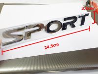 ป้ายตัวอักษรแบบแยก SPORT พลาสติกสีโครเมี่ยมขนาด 24.5x3.2cm มีเทปกาวสองหน้าด้านหลัง