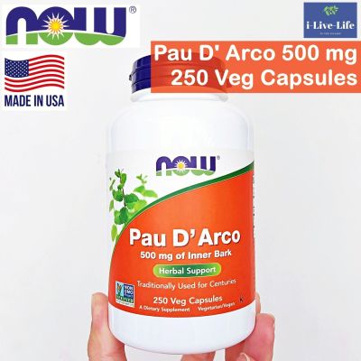 สารสกัดสมุนไพร Pau D Arco 500 mg 250 Capsules - Now Foods