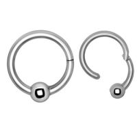 (16G) 1.2 MM Stainless Steel  Ear,Nose,Lips Clicker Ring with Ball or (16G) 1.2 MM สแตนเลสหู,จมูก,ริมฝีปาก Clicker Ring with Ball