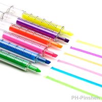 hot【DT】✹▪☂  6pcs Kawaii Syringe Highlighter Needle Mechanical Color Ballpoint Office School Writing