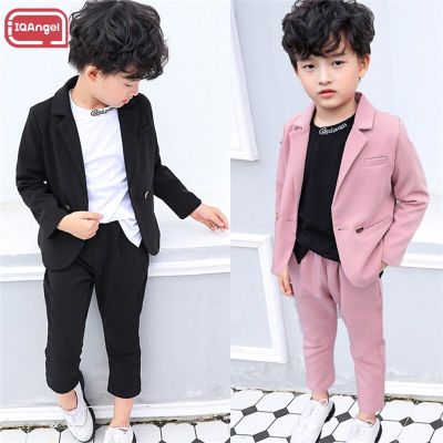 IQANGEL Childrens handsome suits Net red trendy childrens clothing Boys pink performance suits x78
