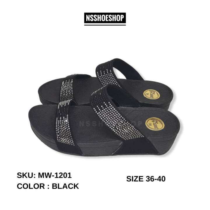 รองเท้าแฟชั่นผู้หญิง-แบบสวม-สไตล์-flipflop-classic-หน้าเพชร-flip-flop-mw-1201