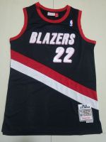 ขายดี Men S Portland Trail เบลเซอร์ไคลต์เด็กซ์เตอร์ Mitchell Ness 1991-92 Hardwood CLASSIC Jersey-สีดำ