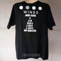 เสื้อยืด BTS WINGS L ความยาว 28นิ้ว รอบอก40นิ้ว แขนยาว9นิ้ว ทีเชิ้ต T-shirt เสื้อมือสอง เสื้อผ้าวัยรุ่น เสื้อแบรนด์เนม