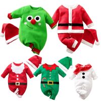 Christmas Newborn Rompers Baby Infant Body Long Short Sleeve Baby Jumpsuit Elk Elf Print Baby Boy Girl Clothes New Year Costume