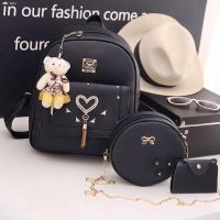 Backpack female Korean version of the trendy pu2021 new small fresh tassel rivets all-match casual student schoolbag bac