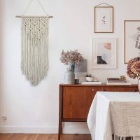 Hiasan Kamar การตกแต่งบ้าน GAOEN สุดเก๋พรมทอแขวนผนัง Boho Macrame แขวนผนังแบบทอเรขาคณิต