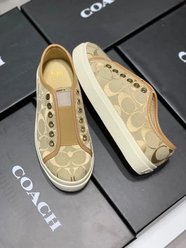 COACH Women Flat shoes Slip-Ons Boat Shoes shoes Loafers women's branded  shoes Giày bốt nữ Giày đế bằng 