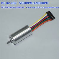 Micro 1632 Hall Brushless Motor BLDC 16mm Precision Inner Rotor Double Ball Bearing Nd Strong Magnetic DC 8V-18V 5600-12000RPM Electric Motors