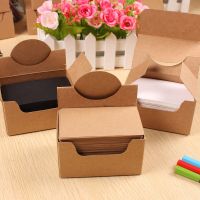 Thickened blank card kraft paper card black card can be used as a message    label bookmark  study card100 sheets/box350g Artificial Flowers  Plants