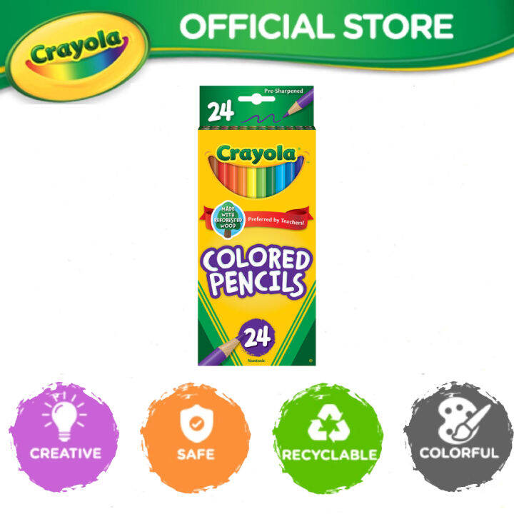 Crayola Colored Pencils, 24 Count, Age 6 + Lazada