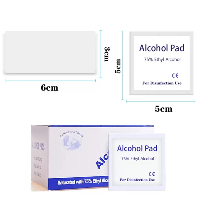 100pcs Alcohol Disinfectant Wipes  Sanitizing Wipe  Cleansing Pad  Disposable One Time Usage  Isopropyl Alcohol Prep Swab