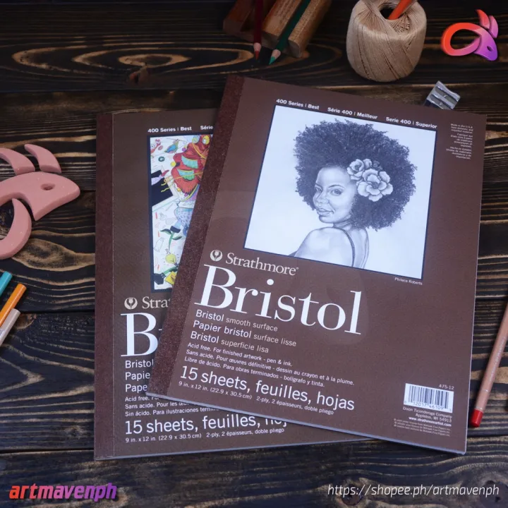 Strathmore 400 Series Bristol Paper Pad Smooth or Vellum Surface 9x12